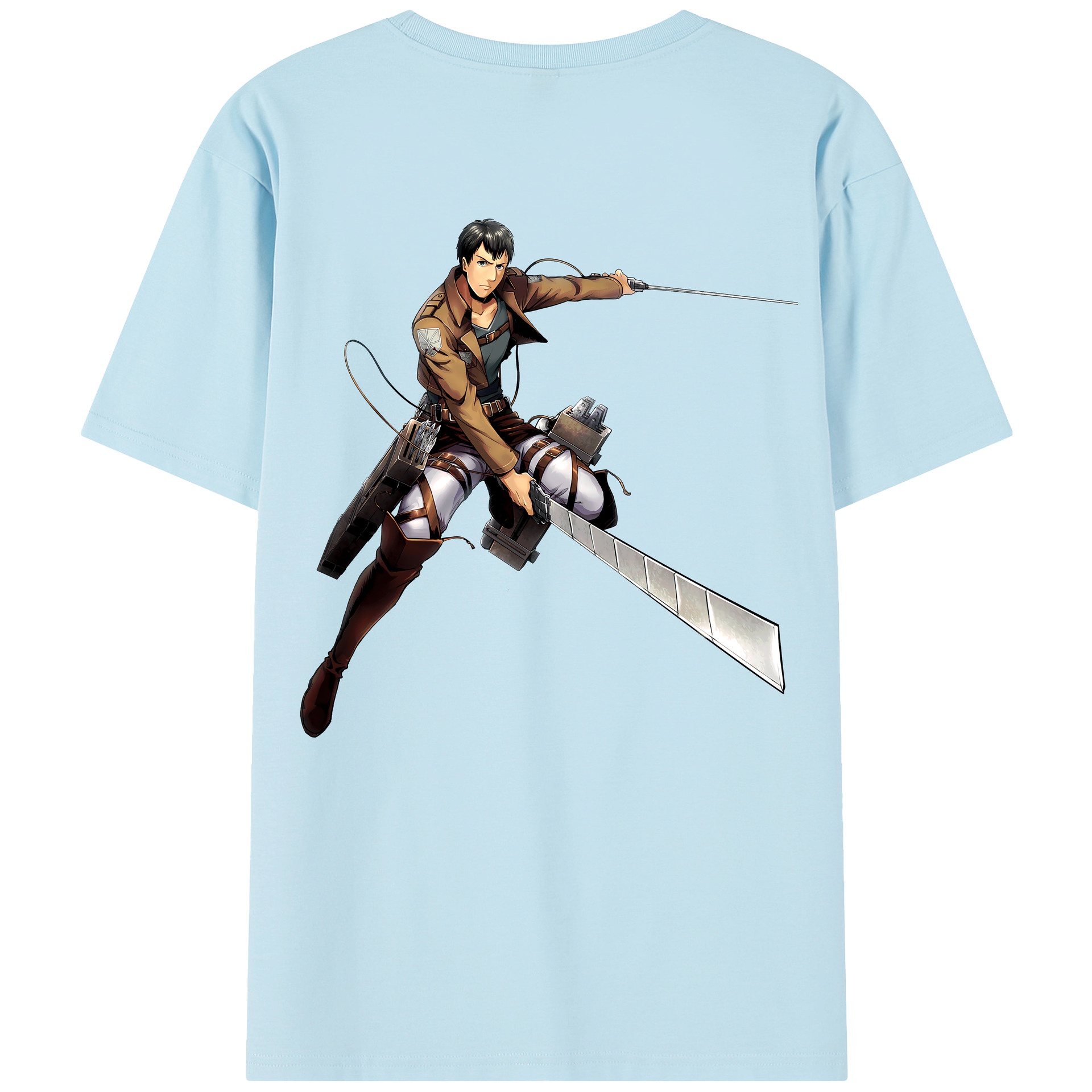 （画像用） 進撃の巨人 ベルトルト・フーバー Attack on Titan Bertholdt Hoover 綿100％半袖Tシャツ（背面プリント）